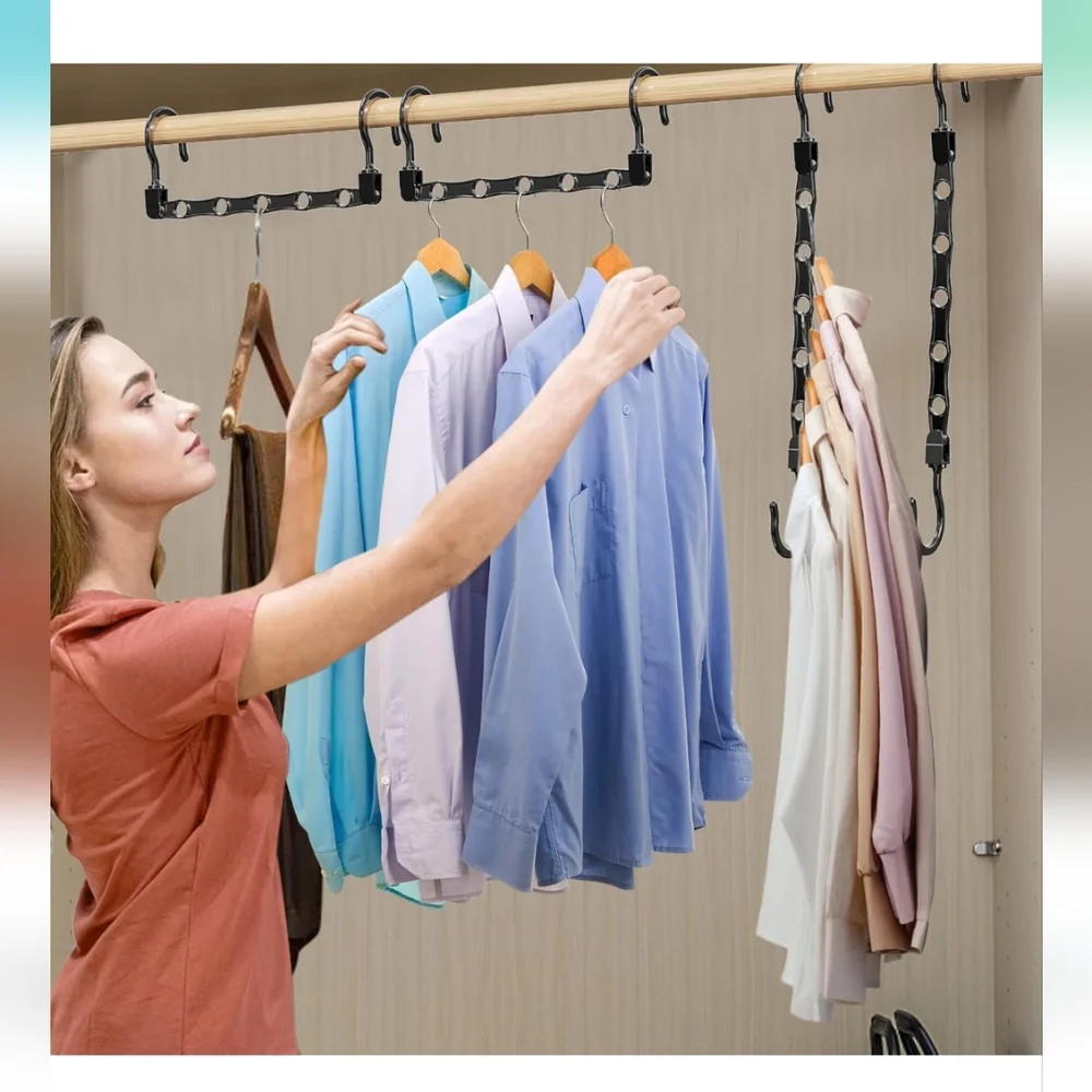 Space-Saving Black Closet Hangers (10)